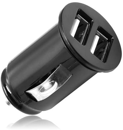 12W/2.4A Cargador Coche USB 2 Port Cargador Movil Coche USB Mechero Coche Cargador para Coche Adecuado para Coches Camiones iPhone 15/14/13/12 Samsung Pad Air Huawei y Tabletas(12V / 24V), Negro
