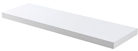 Acomoda Textil – Estantería para Pared 3 Diferentes Tamaños. Balda Flotante Decorativa de Madera con Fijación Invisible, Estante para Cocina, Dormitorio, Baño y Oficina. (Blanco, 75x22,8x3,4 cm)