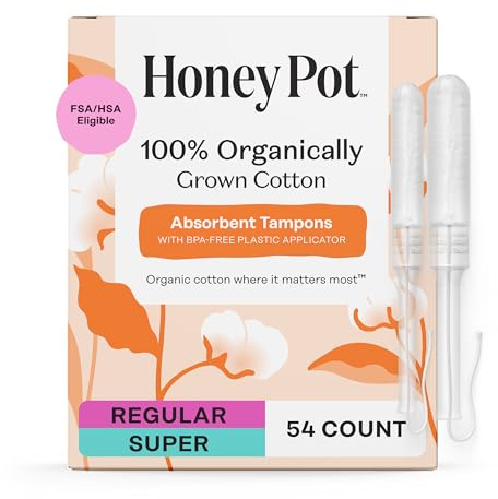 The Honey Pot Company - 100% Organic Cotton Tampons - Regular & Super
