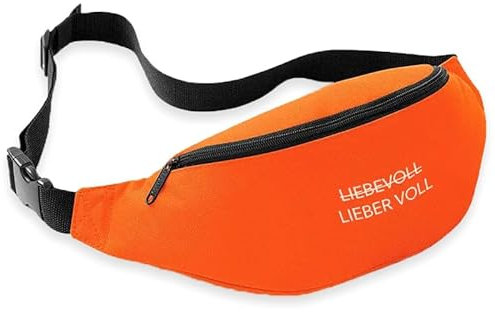 Lieber voll - Bauchtasche - Bauchtasche | Malle | Party | Urlaub | lustige Sprüche | Festival | Umhängetasche | Orange
