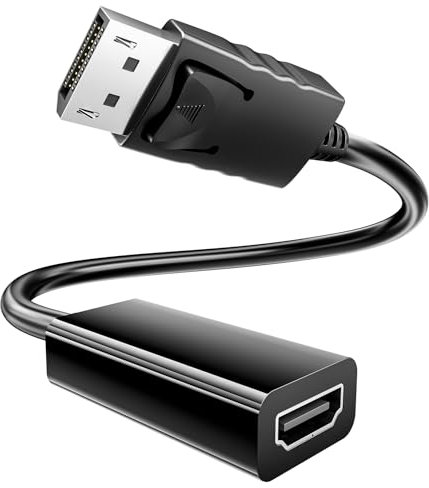 BHHB DisplayPort a HDMI con Pestillo, Transmisión Unidireccional Adecuado para Televisores de Alta Definición, Computadoras, Monitores, Computadoras de Escritorio, Portátiles, Proyectores y más