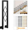 SCGSJZH Barandilla de Escalera Pasamanos en Forma de U, 35-110 cm Pasamanos de Montaje Lateral, Balaustre Moderno para Pasillo, Loft, Interior y Exterior, con Decoración de Diamantes (Negro, 85cm)