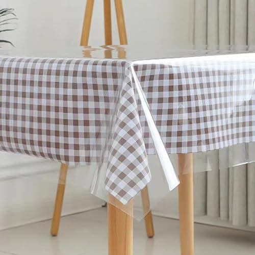 Umllpet Durchsichtige Tischdecke, Tischfolie Transparent, PVC Durchsichtige Tischschutz Tischdecke Folie Abwaschbar für Outdoor Garten Tischfolie, Schutzfolie für Möbel Tischschutzfolie 140x240cm