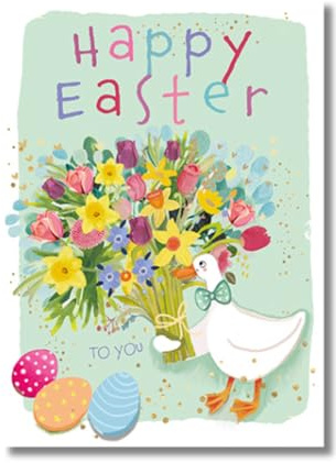 WORDS 'N' WISHES Easter Card for Friends and Family, 17.6 x 12.7 cms, FSC Certified and Multi-Coloured