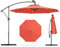 GYMAX Ombrellone da Balcone 3x3 M, con Luci Solari, Ombrellone Decentrato Laterale Roma (Arancione)