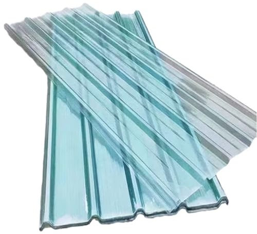 Transparente Fiberglas-Dachplatten, 1 mm, Tageslicht-Wellplatten, Sonnenschutz, Dachverkleidung, leicht zu schneiden, 6 Stück (0,9 x 0,5 m) für optimale Lichtdurchlässigkeit