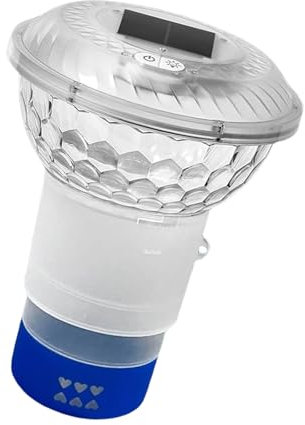 XAGMODSHN Solar-Pool-Chlorschwimmer mit bunten Lichtern, schwimmender Pool-Chlorspender, Chlortabletten-Schwimmer, einfach zu bedienen