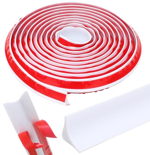 Winkelleiste Selbstklebend, 15*15mm Silikon Arbeitsplatte Abschlussleiste Flexibel Wasserdicht Deckenleiste 3M Weiß Selbstklebend Küchenarbeitsplatte Wandabschlussleiste für Wand,Fliesen,Schrankkanten
