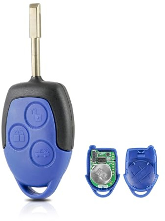 433mhz 3 Buttons Remote Key Fob Fit For Ford Transit MK7 Blue Key 2006 2007 2008 2009 2010 2011 2012 2013 2014 with CR2032 Battery
