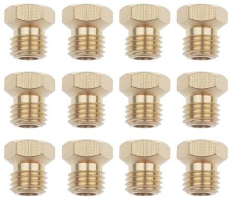 FUHAMJ 12 Pezzi Ugelli Gas Metano Universali, Kit Di Conversione Iniettori Di Ges Calor Propano, Ugelli Gas Gpl(2×0.5Mm, 2×0.65Mm, 2×0.7Mm, 2×0.87Mm, 2×0.9Mm, 2×0.95Mm)
