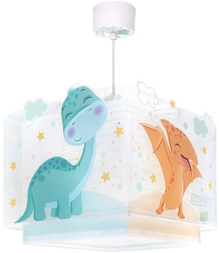 Dalber Kinder Pendelleuchte Baby Dinos Dinosaurier 63452M | Hängelampe; Deckenleuchte; Kinderzimmer; E27 - 1 x 15W