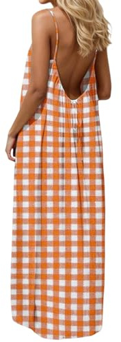 SCBFDI Robe Femme Hiver Robe Hawaienne de Soirée Longue Ete Rose Poudré Mariée Pas Cher Annee 5 Témoin Mariage D'Été Lin Femme Mi Orange Orange 4XL