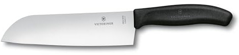 Victorinox Swiss Classic Coltello da Cucina/Santoku, Lama da 17 cm, Acciaio Inox, Inossidabile, in Confezione Regalo, Nero
