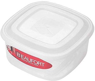 Beaufort 0.6 LTR Square Food Container with Lid, Clear