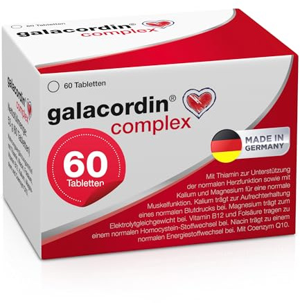 galacordin complex 60 Tabletten - mit Thiamin zur Unterstützung einer gesunden Herzfunktion, mit Kalium und Magnesium für eine normale Muskelfunktion, unterstützt den Blutdruck