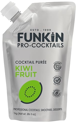 Funkin Pro Kiwi Fruit Puree for Cocktails, Cooking & Baking, Real Fruit Cocktail Ingredients, 1kg Mixer