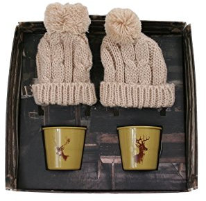 Eddingtons Set of 2 Cosy Up Stag Illustration Egg Cups and Cosies