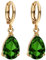 MYA art Premium Damen Goldene Creolen Ohrringe Hängend Ohrhänger mit Zirkonia Stein Tropfen-Anhänger Gold Vergoldet Gelbgold Grün MYAGOOHR-34