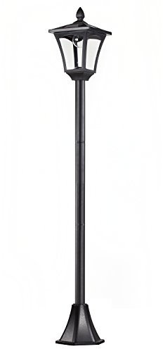 HOMCOM Luminaire extérieur lampadaire sur pied solaire lampadaire lanterne classique LED 40 Lm dim. 18L x 18l x 160H cm noir