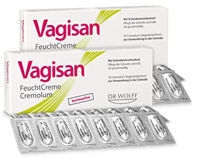 Vagisan FeuchtCreme Cremolum - 2 x 16 St. | hormonfreie Zäpfchen gegen Scheidentrockenheit | lindert Brennen, Jucken, und Schmerzen bedingt durch eine trockene Scheide