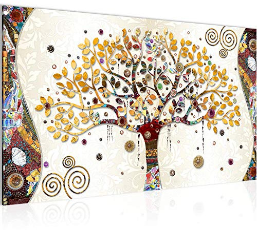 Runa Art Tableau Gustav Klimt L'Arbre De Vie Moderne Tableau Decoracion Murale - Abstrait Art Coloré Salle 004614a