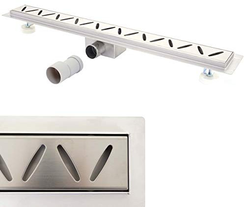 Mendler Duschrinne HWC-D94c, Bodenablauf Abflussrinne Duschablauf, Edelstahl Siphon 50-120cm - 90cm