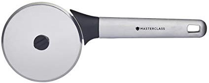MasterClass Pizzaschneider aus Edelstahl, Premium Pizzaroller, Abnehmbares Rad, Rostfrei, Spülmaschinenfest, Pizza Cutter in Grau, 21 cm