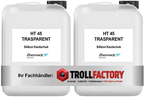 Zhermack Silicone Gomma HT 45 TRASPARENT Shore 43 Medio Duro Dubliersilikon 1:1 10 kg