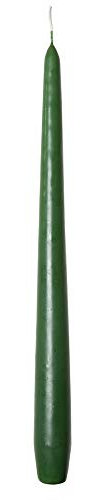 Premium Spitzkerzen | Kerzen | Leuchterkerzen | Halterkerzen | Lange Kerzen | Deko Kerzen | Ø 22 mm x 280 mm | 24 Stück | Brenndauer ca. 10 Std. | (Dunkelgrün)