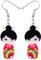 DUOWEI Acrylique Anime Cute Japonais Kimono Poupée Boucles D'Oreilles Charms Pendentif Bijoux Cadeaux pour Femme Adolescentes Fille (Jaune)