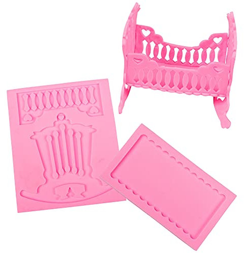 WonderfulC Baby-Kinderbett-Fondant-Kuchenform Baby Wiege DIY Schokoladenformen Epoxid-Form Cupcake Formen Silikon Backform