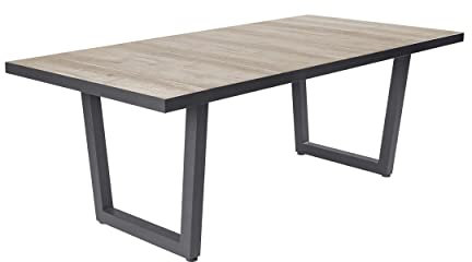 LC Garden »Bailado« Keramiktisch in braun 200x100x75cm Gartentisch mit Keramik Tischplatte und V-Fuß