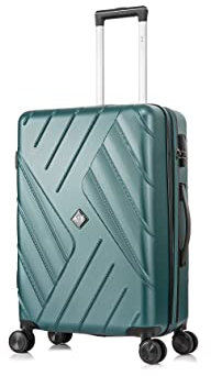 ATX Luggage Medium Suitcase Expandable Super Lightweight Hold Check in ABS Hard Shell Trolley Case with 4 Dual Spinner Wheels and Built-in 3 Digit Combination Lock (Forest Green, 86 Liter)