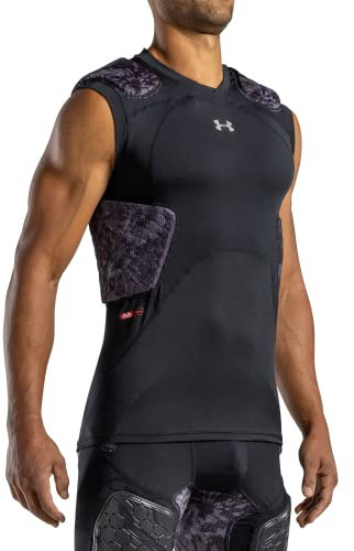 Under Armour Gameday Pro 5-Pad Fußball-Kompressionsoberteil, mit UA HeatGear & McDavid HEX-Technologie, Feuchtigkeitstransport-Schutz (Jugend), Black Camo, Größe M