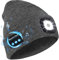 Deilin Bluetooth Beanie Hut mit Licht, Unisex USB wiederaufladbare 4 LED Headlamp Cap mit Kopfhörer, Geschenke für Männer Frauen Teen（A Grau）