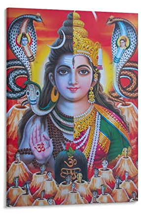 Lord Shiva und Shakti Hinduismus Poster Indische Götter Religiöse Ritualkultur Leinwandbild Kunstdruck Moderne Familie Schlafzimmer Dekor Poster 30 x 45 cm