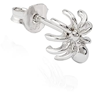 NKlaus Einzel kleine Ohrstecker Spinne 925 Silber anlaufgeschützt 9x8mm Motiv Ohrring