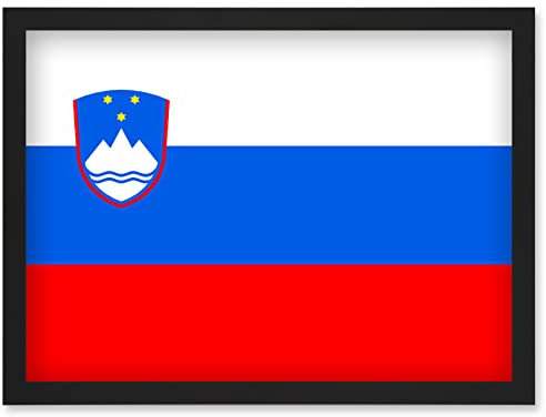 Artery8 Slovenia National Flag Patriotic Vexillology World Flags Country Region Poster Artwork Framed Wall Art Print A4