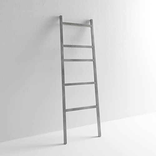 ARHome Escalera Decorativa Urban, 160 x 50 cm, Cemento Claro, Escalera para Ropa, Toallero, Made in Italy