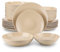 vancasso Sabine Juego de Vajilla Completa de 32 Piezas para 8 personas, Semimate Glaseado Sésamo de Gres con Platos Llanos Platos de Postre, Cuencos de Pasta y Tazones de Cereales, Beige