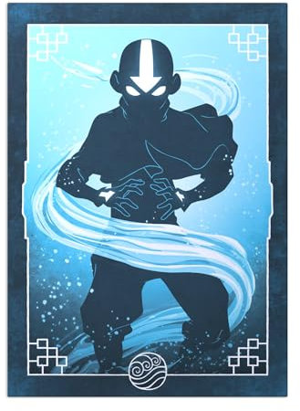 Displate Offiziell Avatar The Last Airbender MetallPoster Magnetische Befestigung Inklusive Lizenziert Bilder Hochwertiges Poster Elements - Aang Water 45 cm x 32 cm