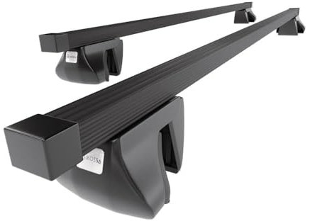 Mossa - Stahl-Dachträger kompatibel mit Nissan Qashqai +2 NJ10 Crossover (2008-2013) - schwarz Dachträger Dachgepäckträger - Reling