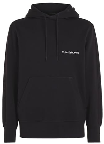 Calvin Klein Jeans Herren Hoodie Institutional mit Kapuze, Schwarz (Ck Black), L