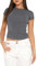 OYIGELZ Women's Basic T-Shirt Short Sleeve Crop Top Y2K Slim Fit Tops Casual Tee Shirts Streetwear(Grey #1,S)