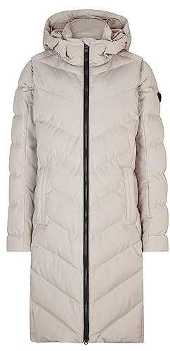 Ziener Damen TELSE Winter-Mantel | warm, atmungsaktiv, wasserdicht, knielang, silver beige, 46