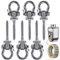 SELEWARE Lot de 6 cintres robustes avec roulements – Matériel en acier inoxydable pour balancelle de porche, terrasse et aire de jeux, crochets pivotants silencieux – Matériel de balançoire robuste