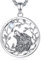 INFUSEU Wolf Kette, 925 Sterling Silber Tierliebhaber Anhänger Schmuck Wikinger Halskette Wolf Totem Amulett Mondstein Anhänger Odins Wölfe Medaillon Geschenke für Frauen Herren