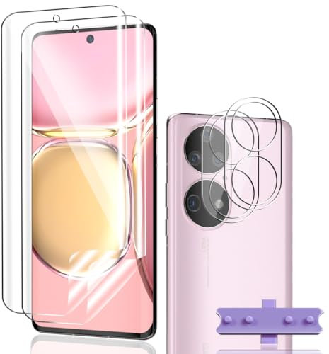 Phlleyaa Protection Décran Pour Huawei P50 Pro Film Flexible TPU 2 Pièces + Caméra Arrière Protecteur 2 Pièces,sans Bulles/Anti-Rayures/Facile à Installer Pour Huawei P50 Pro Verre Trempé