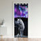 Homemissing Loup Rideau de Porte 106x203cm Wolves Howling Animaux Wolves Rideaux de Chambre Montagne Loup Rideau Occultant Galaxie Violette Noir Blanc Rideaux Exterieur d'entrée