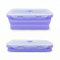 Lunbengo Violette Silikon-Lebensmittelbehälter, 1200 ml, faltbare Bento-Box, tragbare Lunchbox, faltbare Lunchbox, stapelbar und spülmaschinenfest, 1 Packung